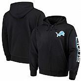 Men's Detroit Lions G III Sports by Carl Banks Post Route Full Zip Hoodie Black,baseball caps,new era cap wholesale,wholesale hats